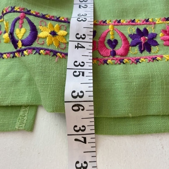 Lavande Green Sheath Sleeveless Midi Dress with Colorful‎ Embroidered Flowers - Picture 13 of 14